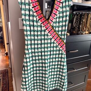 Aldo Martins Geometric Pink and Green Mini Dress